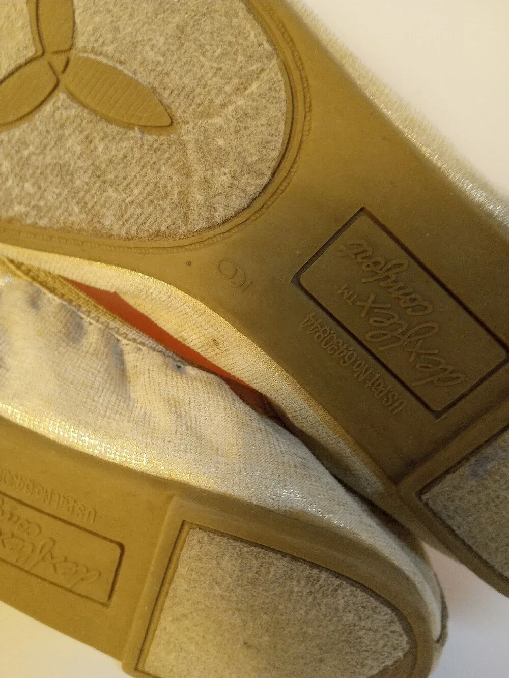 Dexflex Comfort Ballet Shoes Gold Slip On Espadrilles Shoes Womens Size 9M